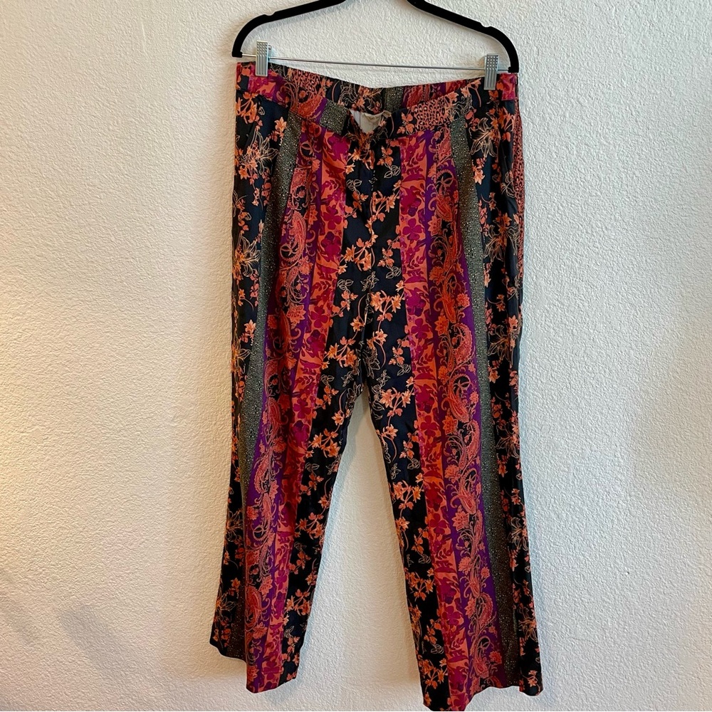 Soft Surroundings Curio Pants Drapey Mixed Print Pants Boho Womens PXL